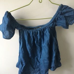 Chambray off shoulder top
